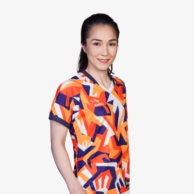 Áo cầu lông Kamito TM Color KMAH230963F nữ - Cam xanh chính hãng