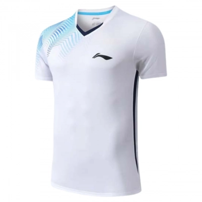 Áo cầu lông Lining 3173 nam - Trắng xanh