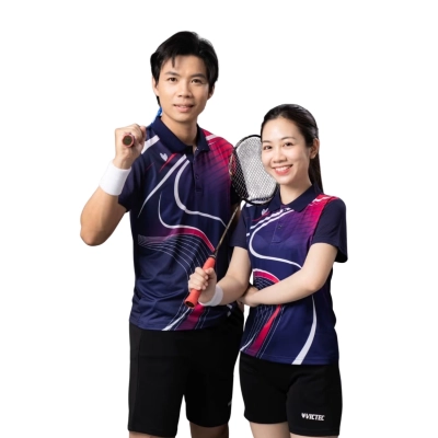 Áo cầu lông Victec AVT22 nam - Tím