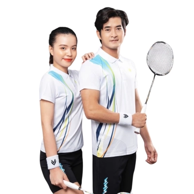 Áo cầu lông Victec AVT24 nam - Trắng
