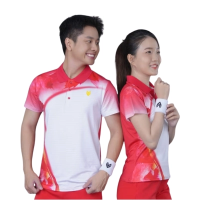 Áo cầu lông Victec FVT01 nam - Đỏ