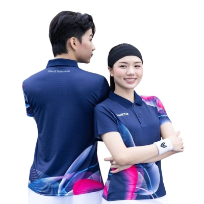 Áo cầu lông Victec FVT03 nam - Xanh navy