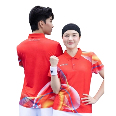 Áo cầu lông Victec FVT03 nữ - Đỏ