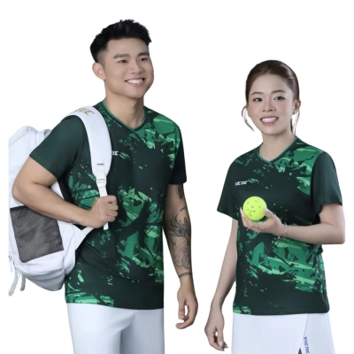 Áo cầu lông Victec Strike On VIC02 nam - Đen xanh