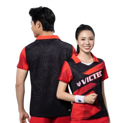 Áo cầu lông Victec Twist BAV01 nam - Đỏ