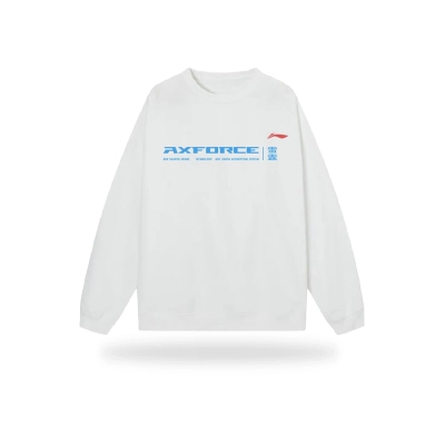 Áo nỉ lót bông tay dài Lining chữ Axforce xanh - Trắng