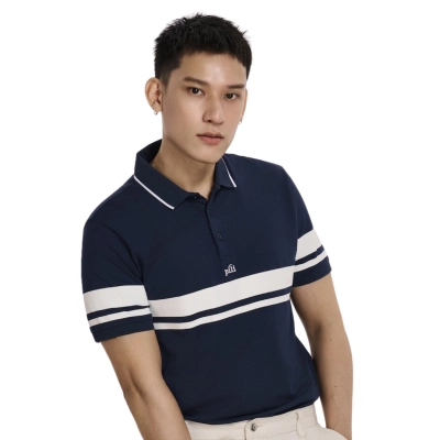 Áo pickleball Pili PKP057MW25 nam - Navy trắng chính hãng