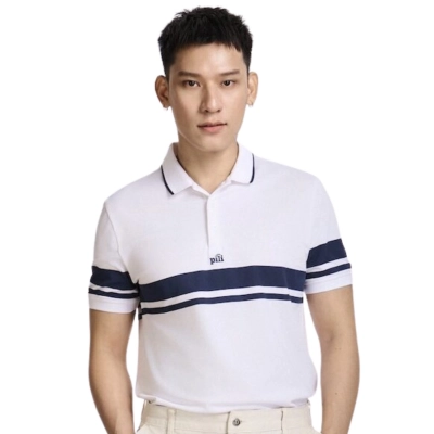 Áo pickleball Pili PKP057MW25 nam - Trắng navy chính hãng