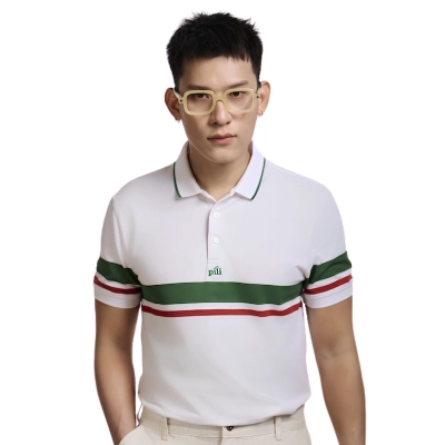 Áo pickleball Pili PKP057MW25 nam - Trắng xanh lá chính hãng