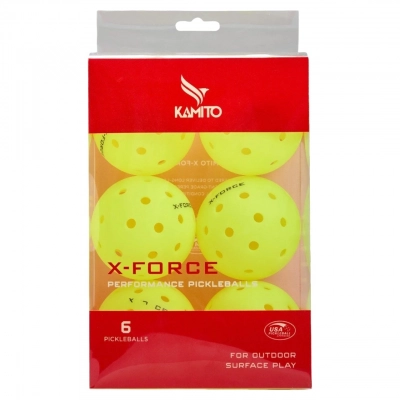 Bóng thi đấu Pickleball Kamito X-Force KMBPK250225 Xanh chuối (Hộp 6 Quả)