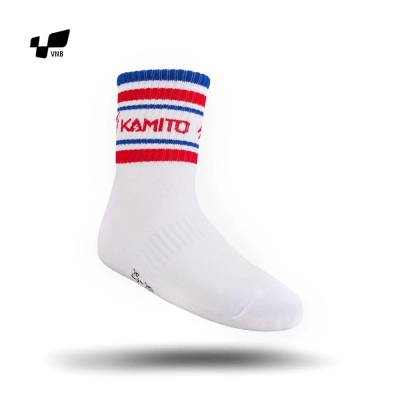 Vớ cầu lông Kamito cổ cao Legend 01 KMTAT230150 trắng xanh đỏ chính hãng (25-28cm)