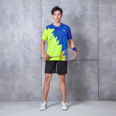 Áo cầu lông Lining 6221 nam - Xanh dương phối xanh chuối