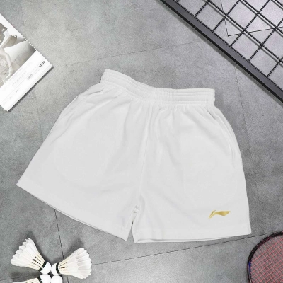 Quần cầu lông lining nữ logo nhũ vàng trắng - mã 036